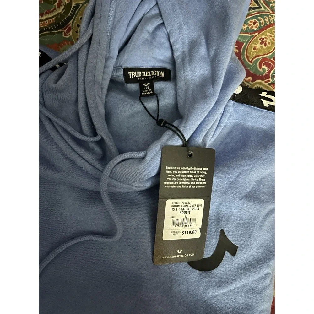 True Religion Hoodie Sweatshirt Navy Blue‎ - Size Large- New